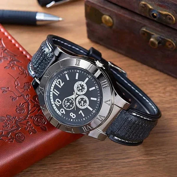 Rijaal™Men's Military USB Lighter Watch