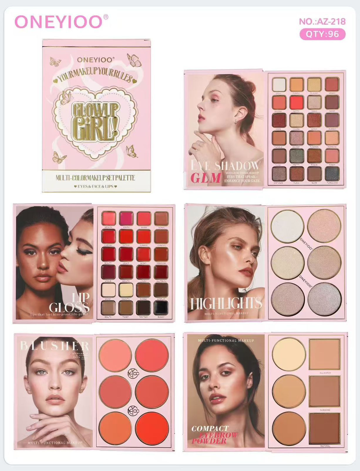 ONEYIOO - 5-in-1 Multi-Color Makeup Palette